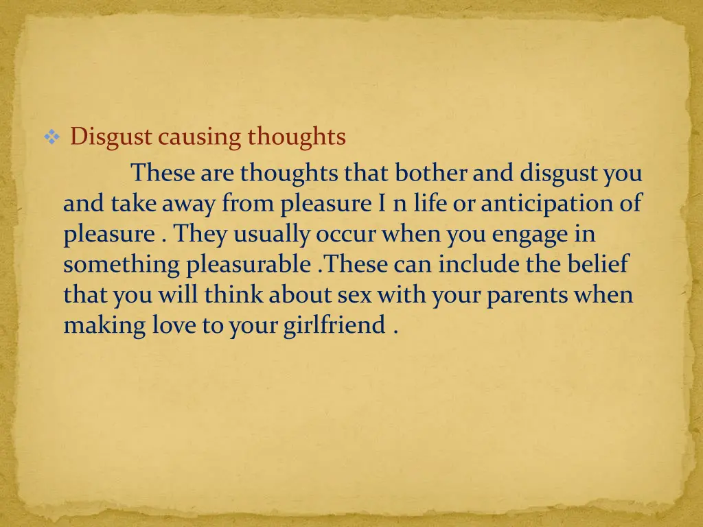 disgust causing thoughts these are thoughts that