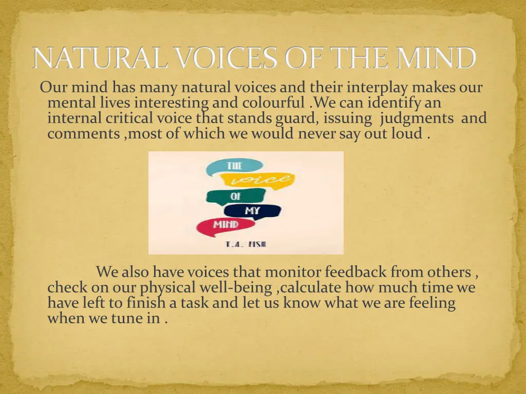 natural voices of the mind