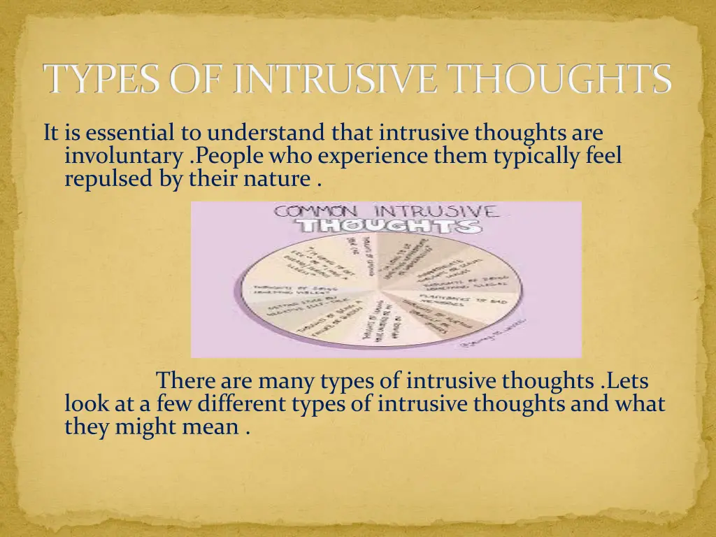 types of intrusive thoughts