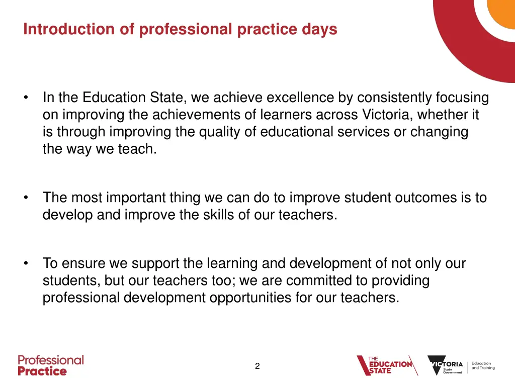 introduction of professional practice days