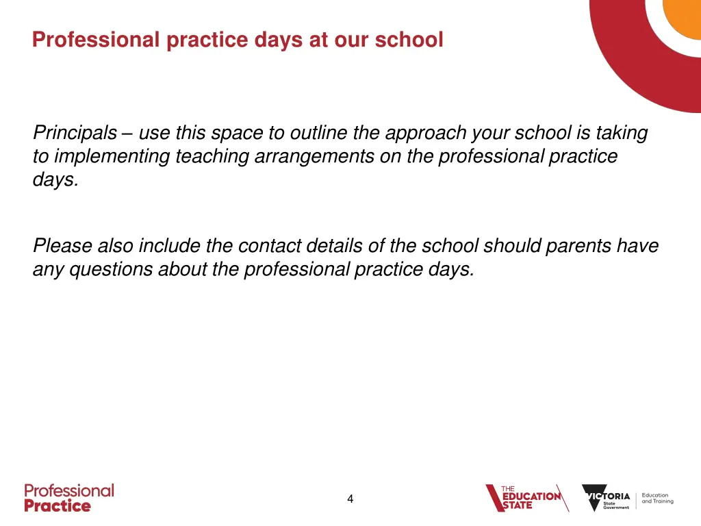 professional practice days at our school