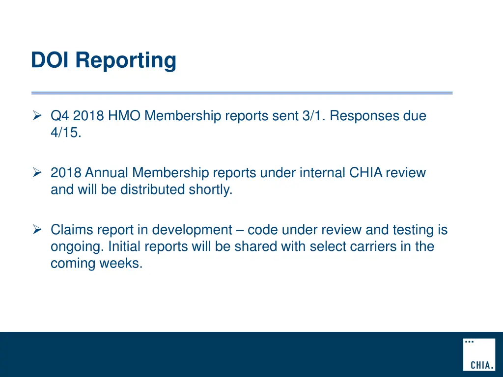 doi reporting