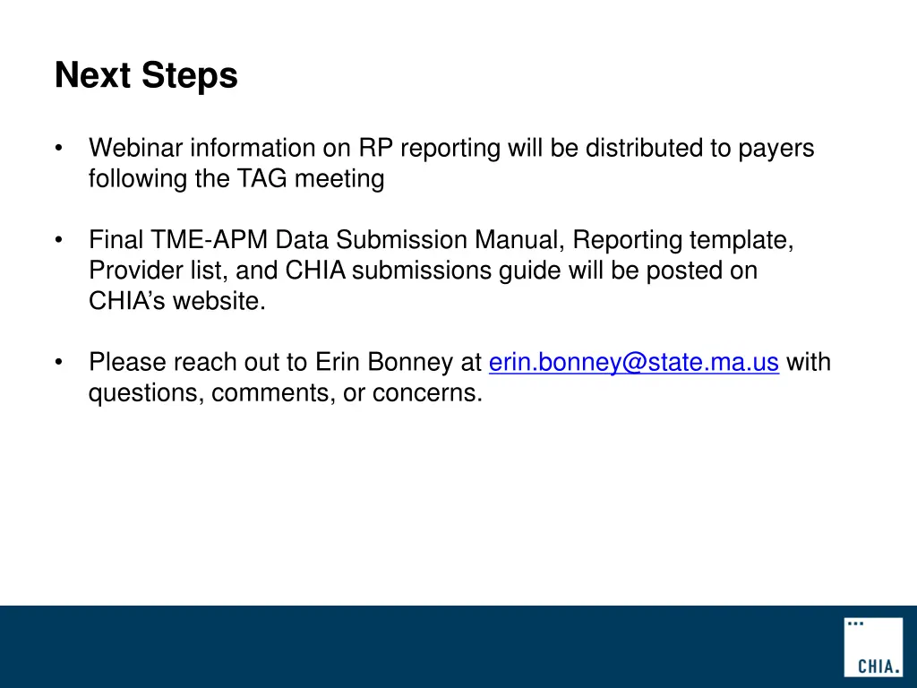 next steps