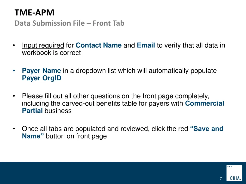 tme apm data submission file front tab