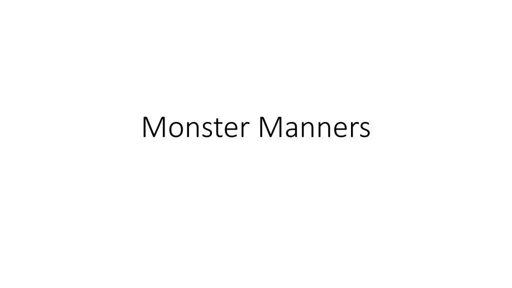 monster manners