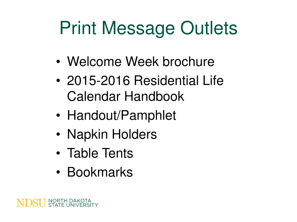 print message outlets