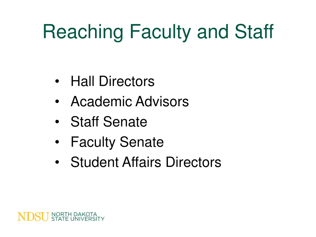 reaching faculty and staff