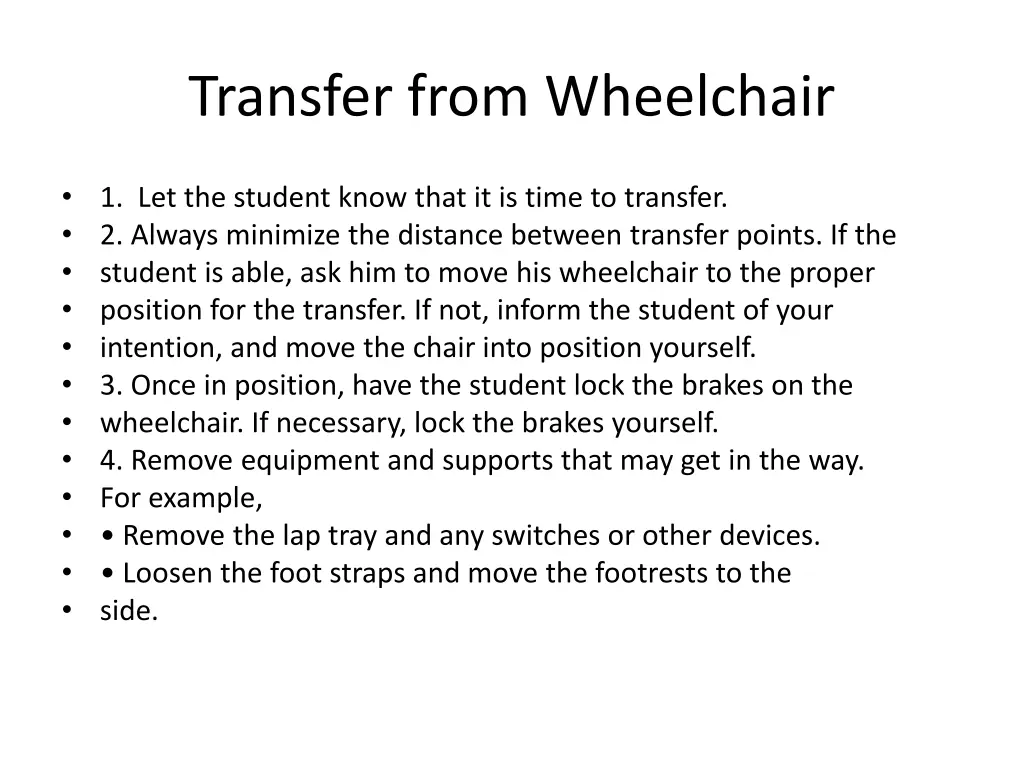 transfer from wheelchair