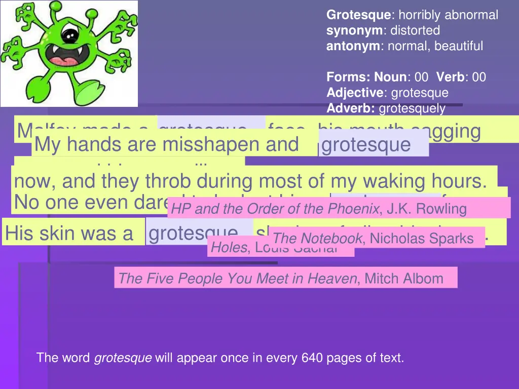 grotesque horribly abnormal synonym distorted