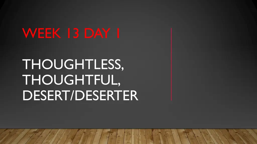 week 13 day 1