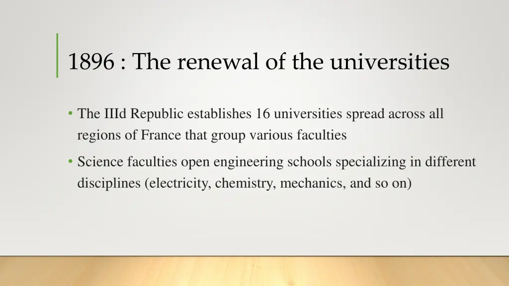 1896 the renewal of the universities