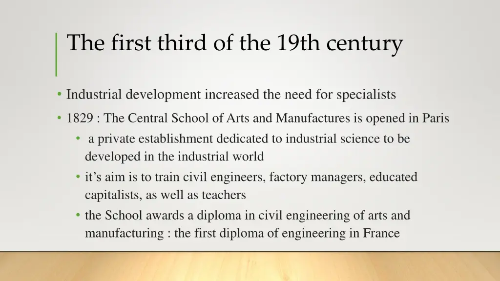 the first third of the 19th century