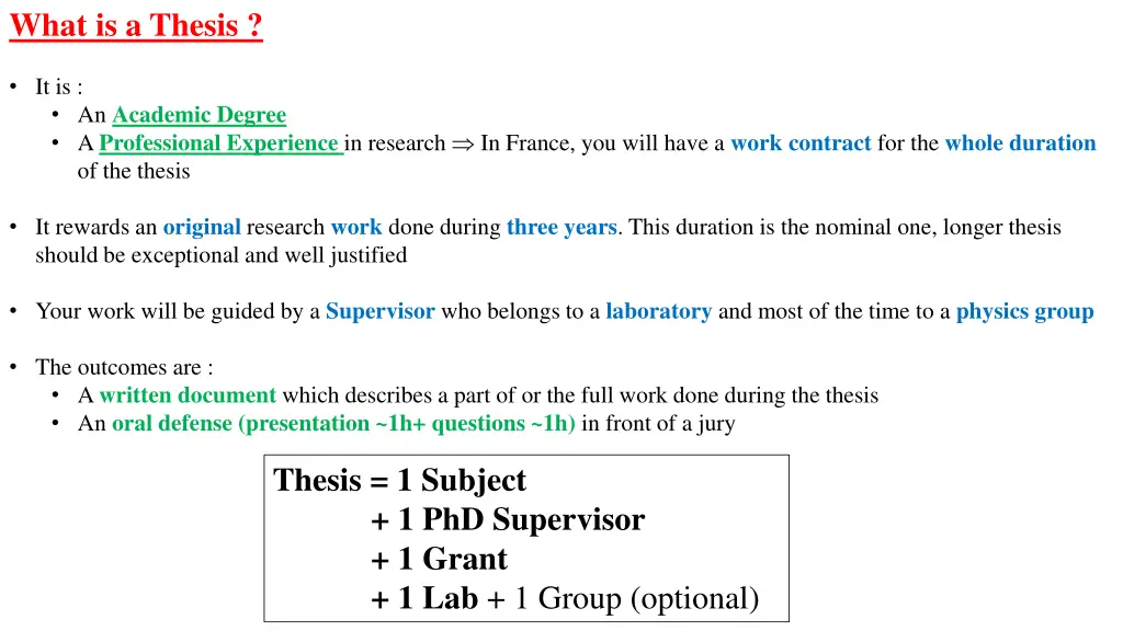 what is a thesis