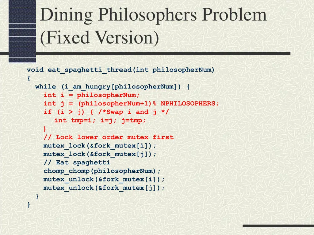 dining philosophers problem fixed version 1