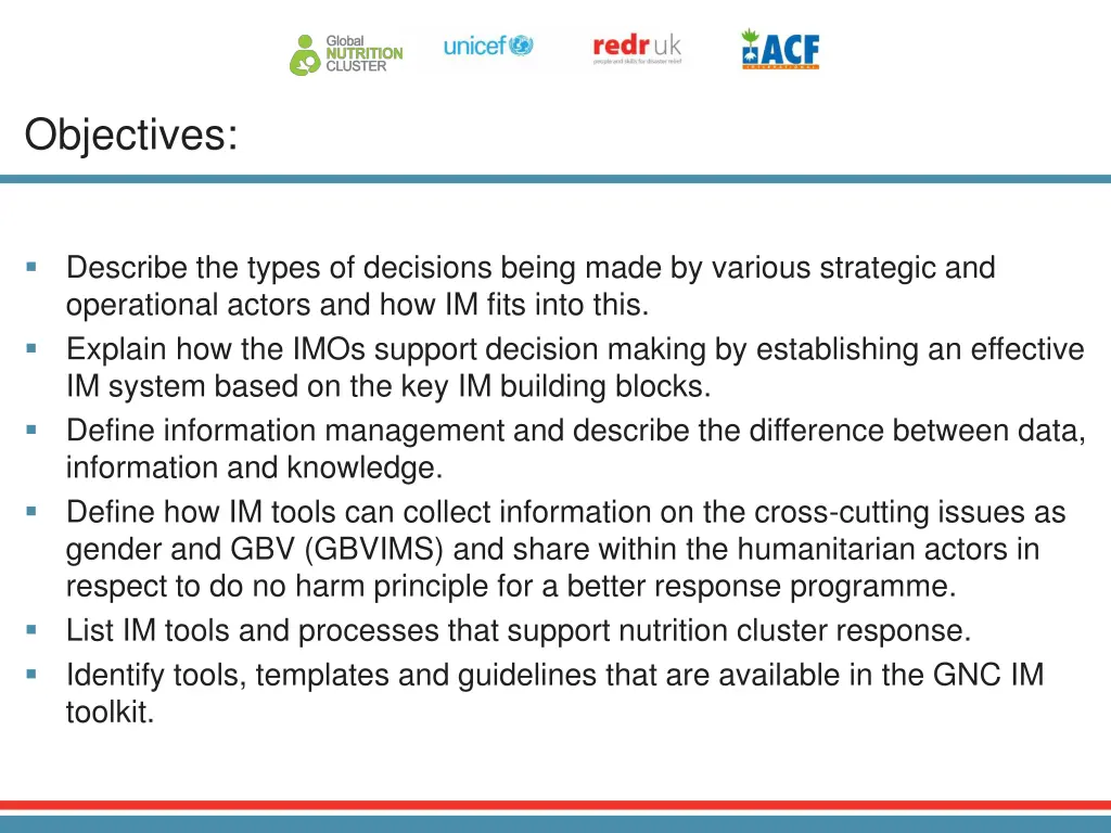 objectives
