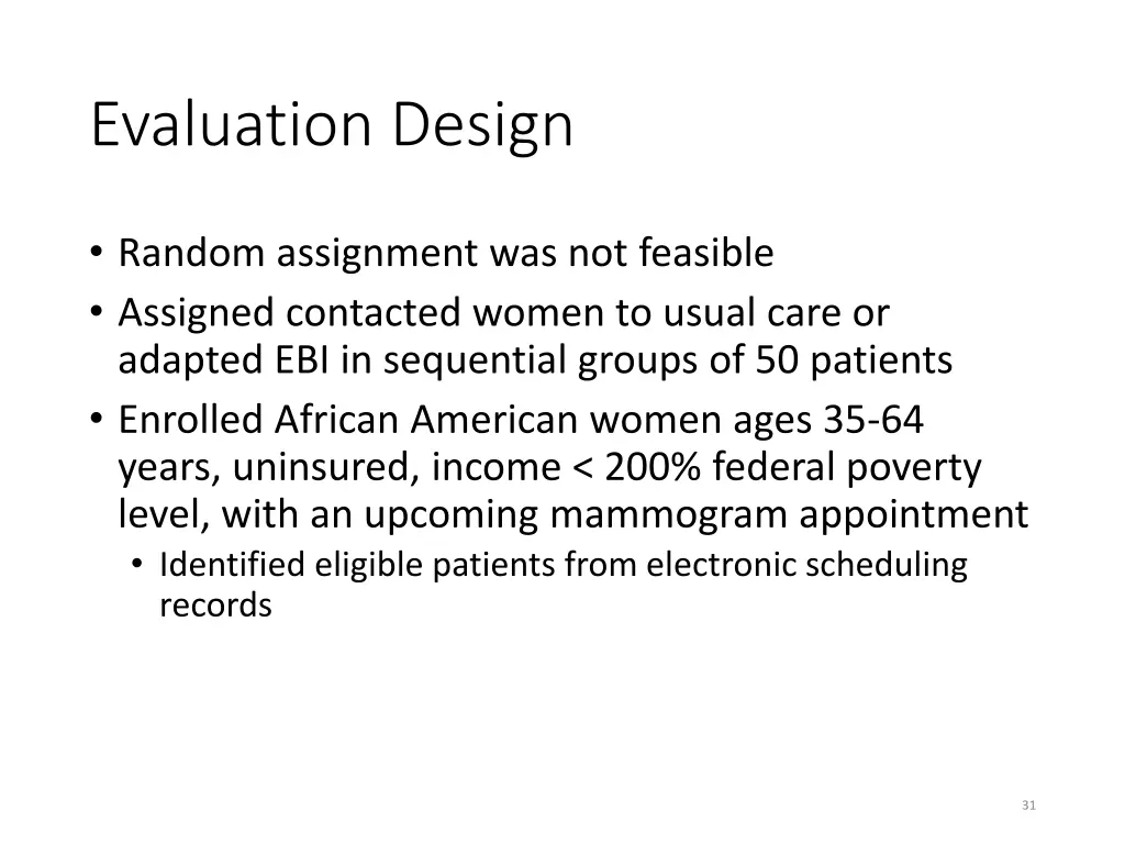 evaluation design