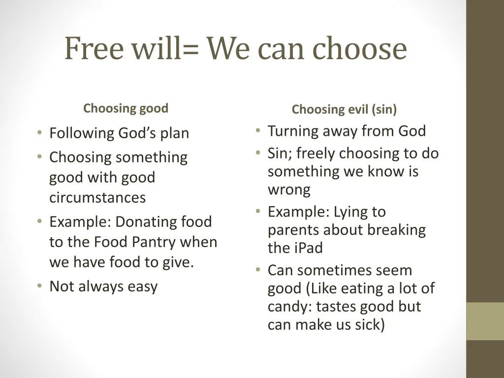 free will we can choose