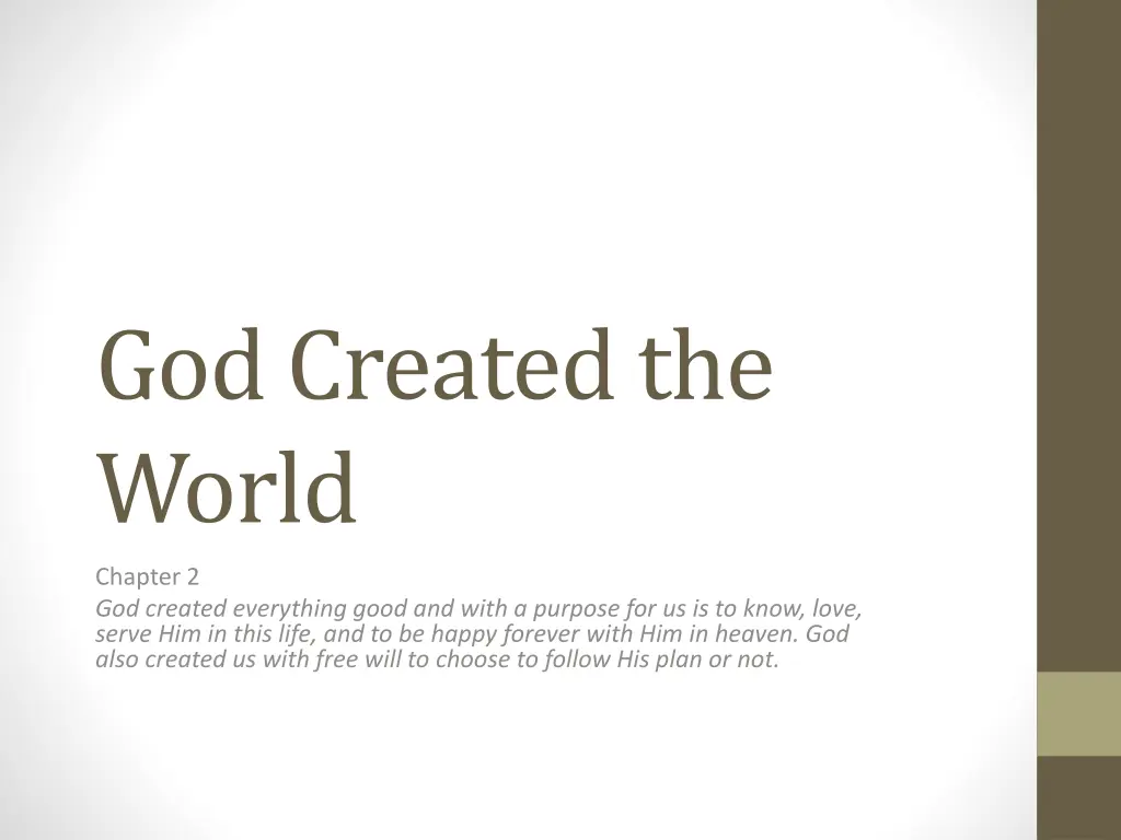 god created the world