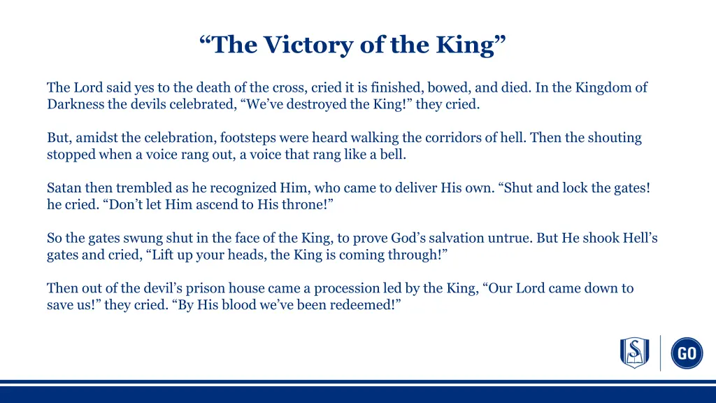 the victory of the king