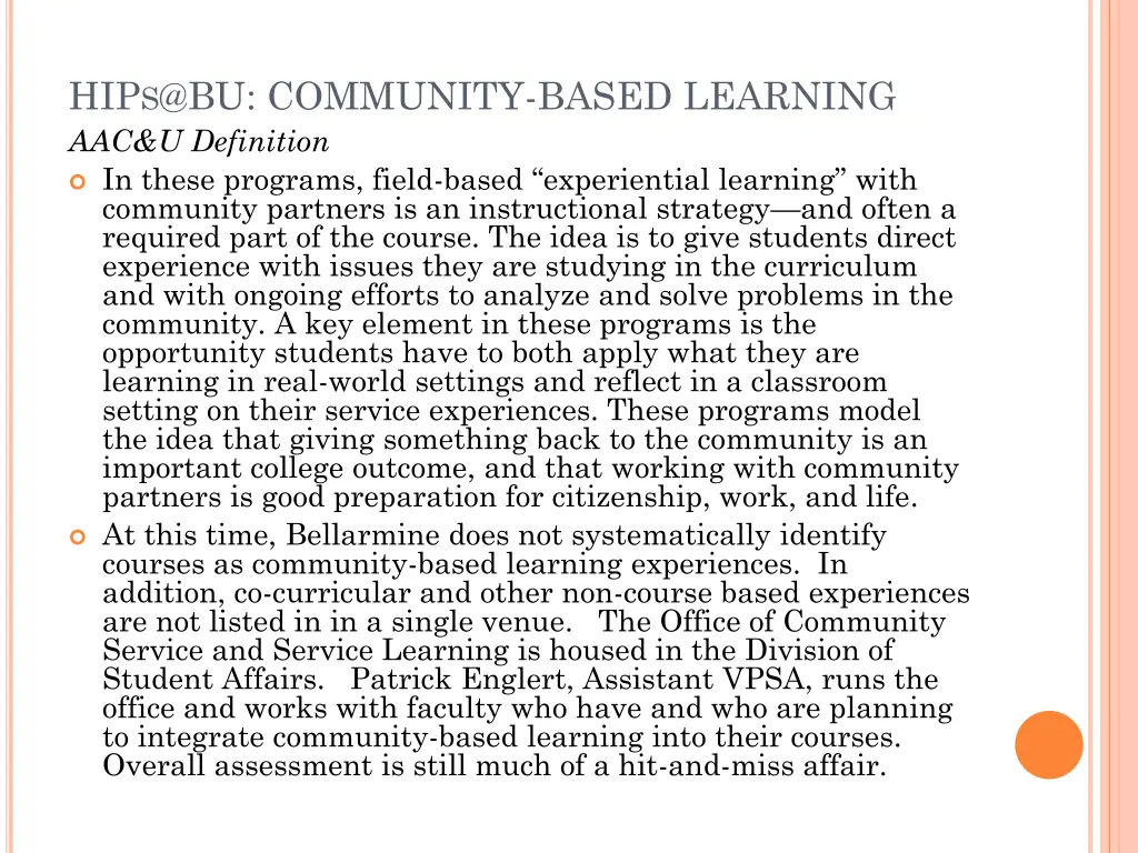 hip s @bu community based learning