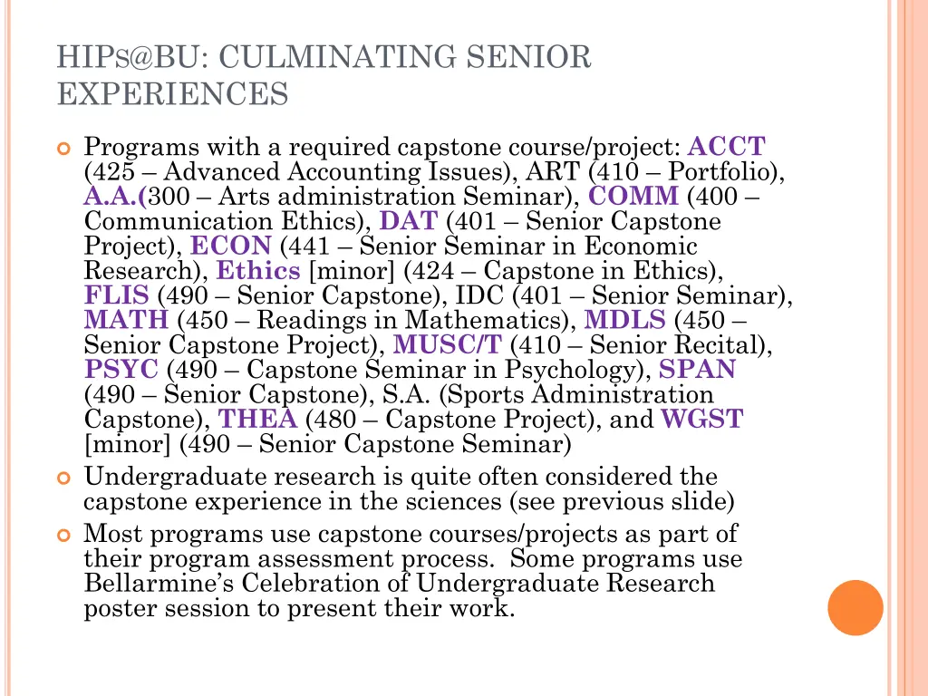 hip s @bu culminating senior experiences