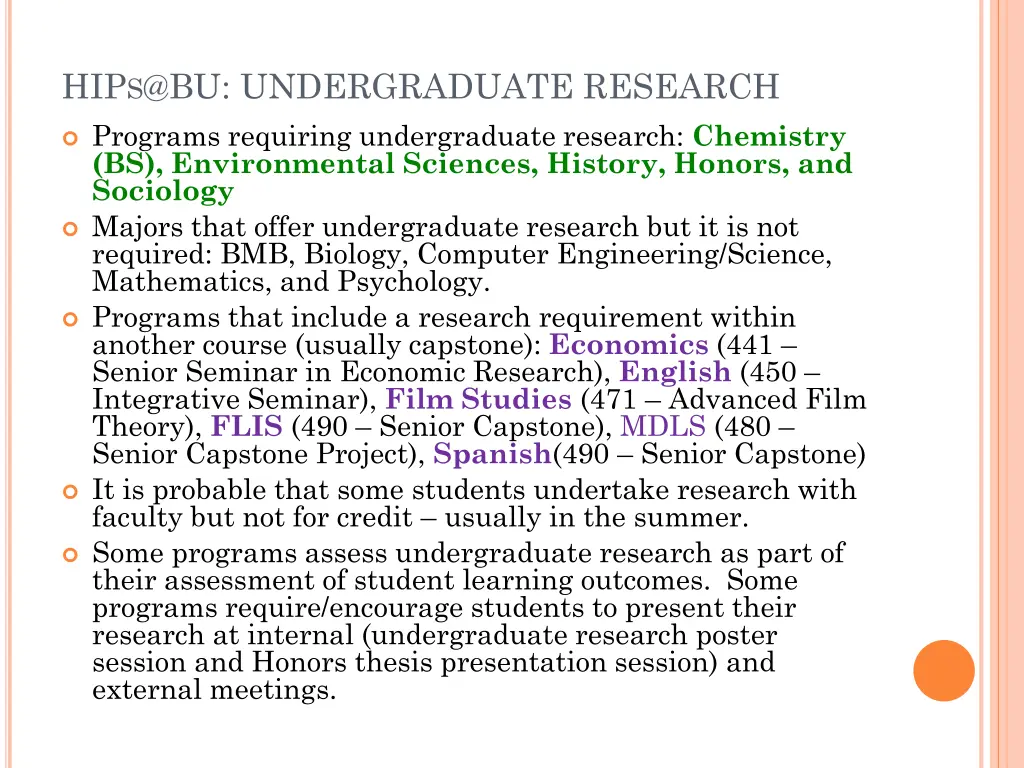 hip s @bu undergraduate research
