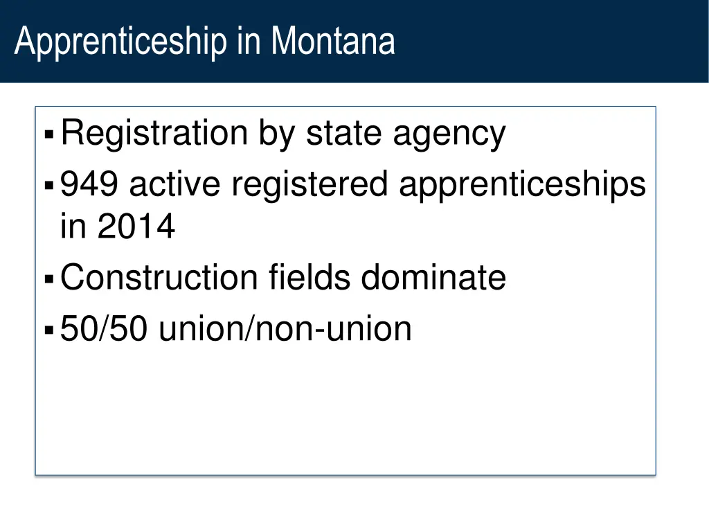 apprenticeship in montana