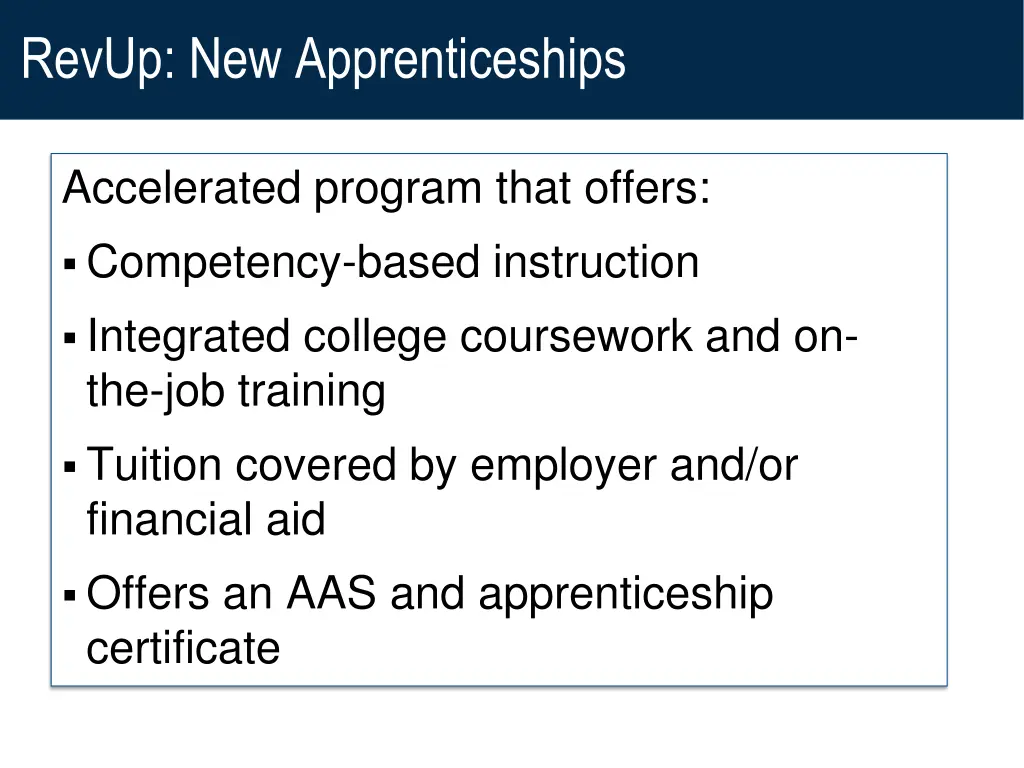revup new apprenticeships