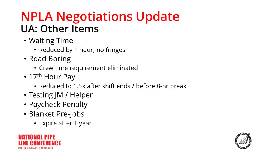 npla negotiations update ua other items waiting