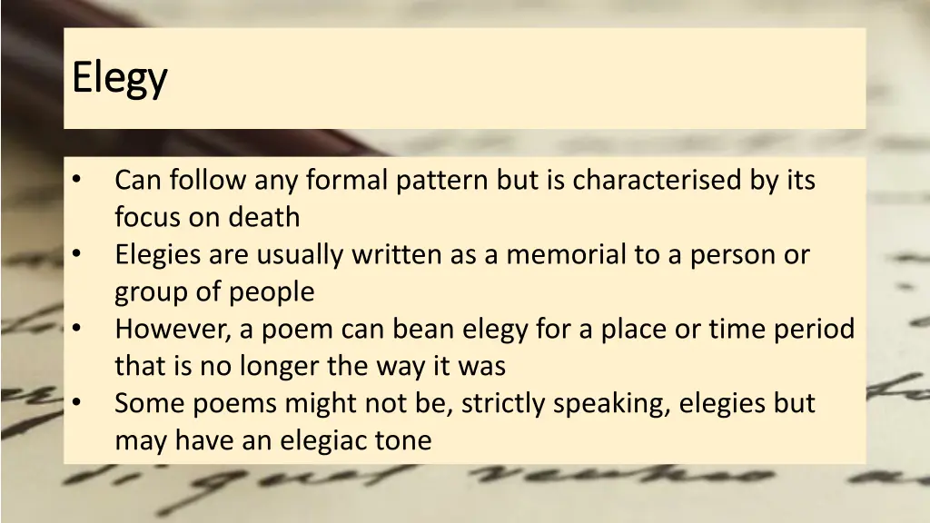 elegy elegy