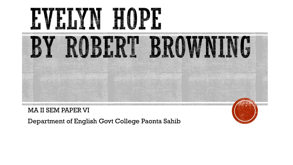 evelyn hope by robert browning