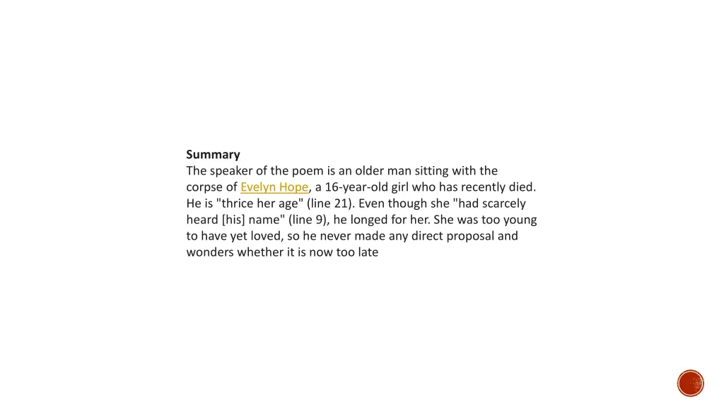 summary the speaker of the poem is an older