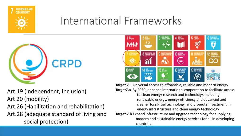 international frameworks