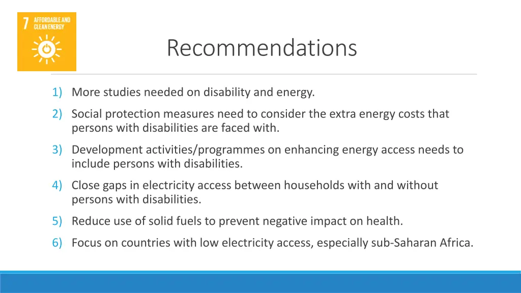 recommendations