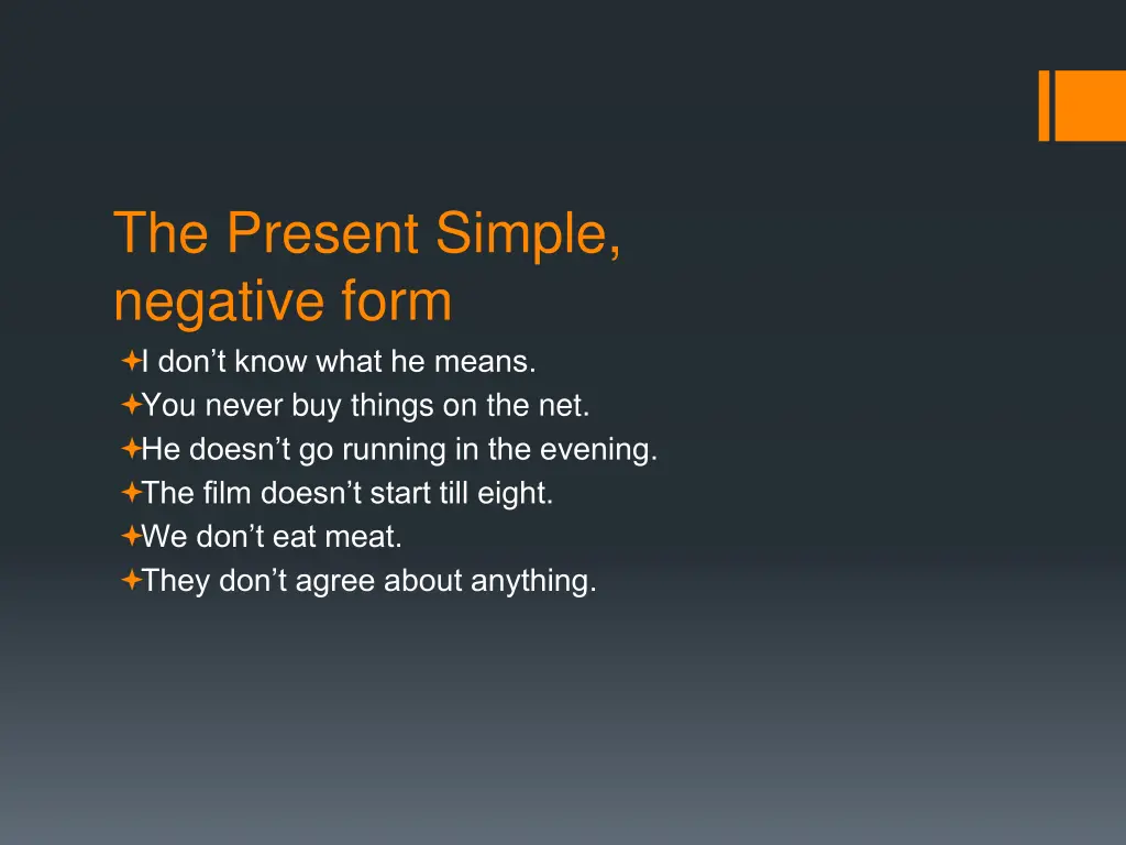 the present simple negative form i don t know