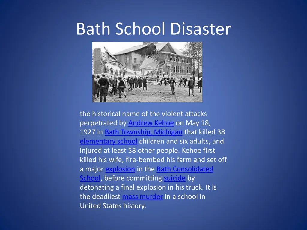 bath school disaster