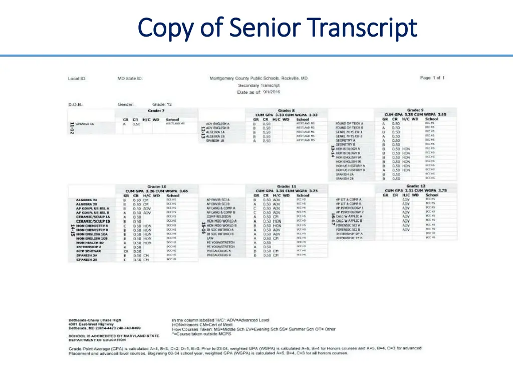 copy of senior transcript copy of senior