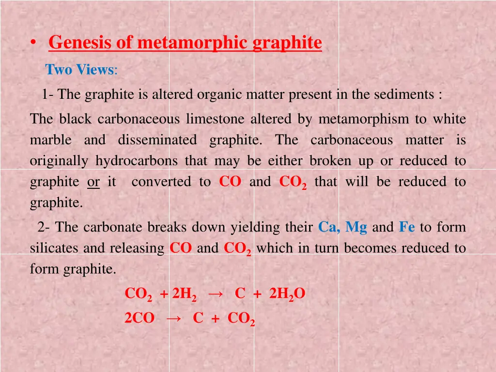 genesis of metamorphic graphite two views