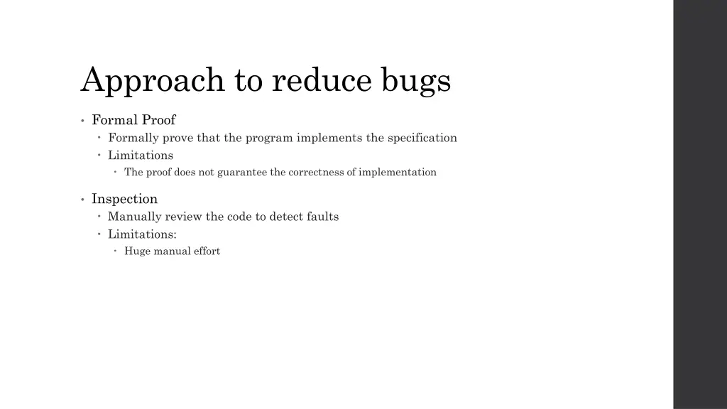 approach to reduce bugs 1