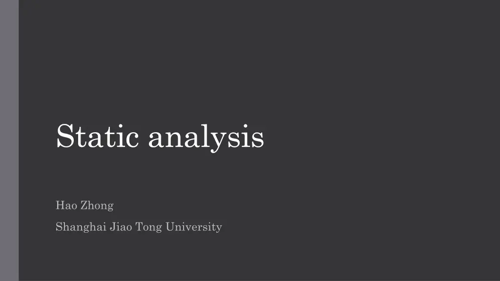 static analysis