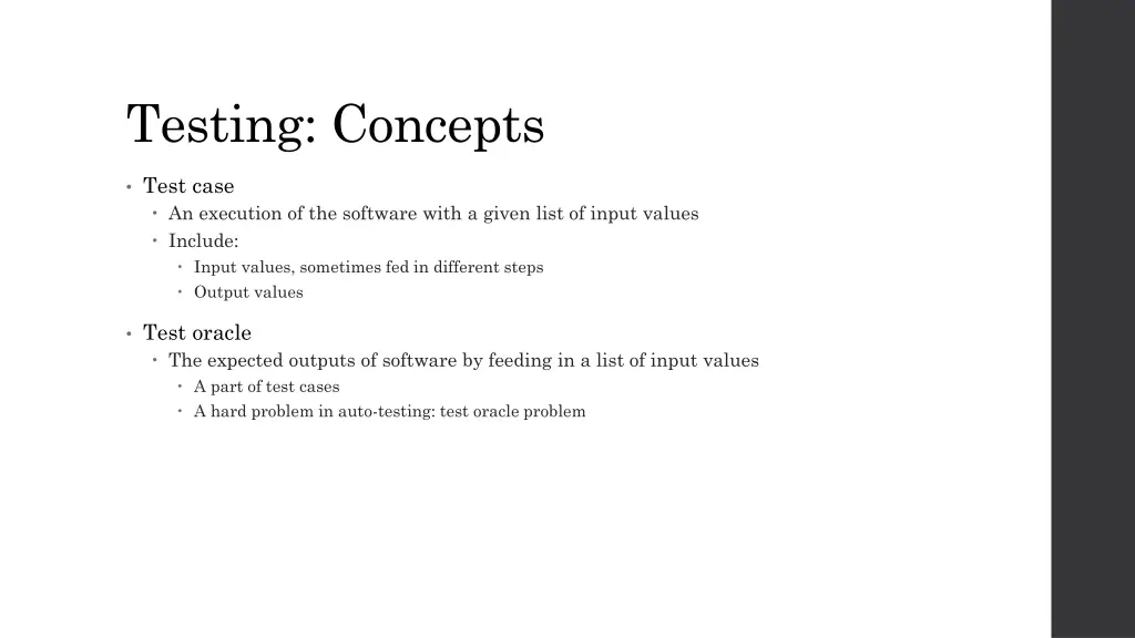 testing concepts