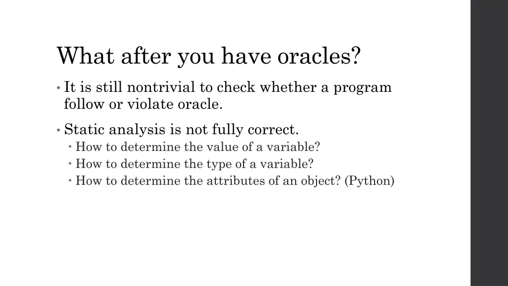 what after you have oracles