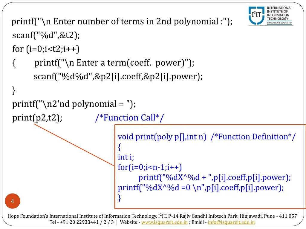printf n enter number of terms in 2nd polynomial
