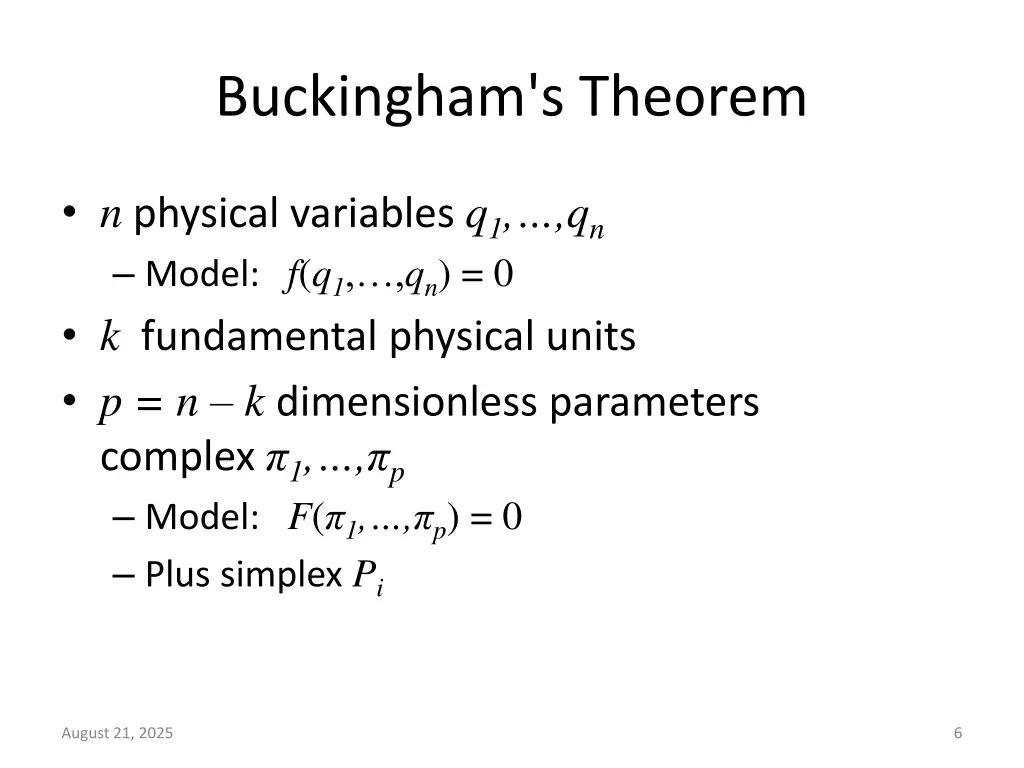 buckingham s theorem