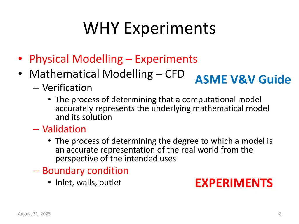 why experiments