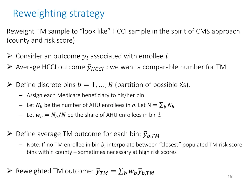 reweighting strategy