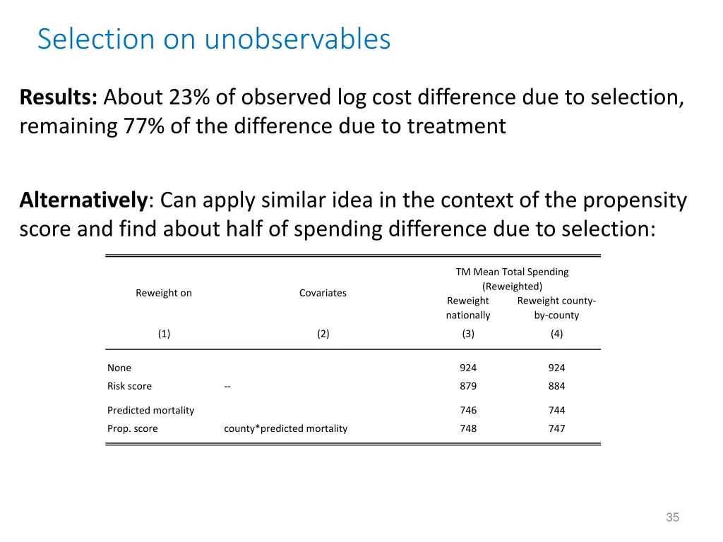 selection on unobservables 2