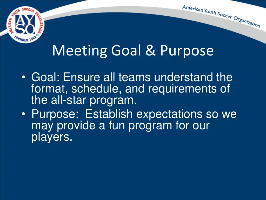 meeting goal purpose
