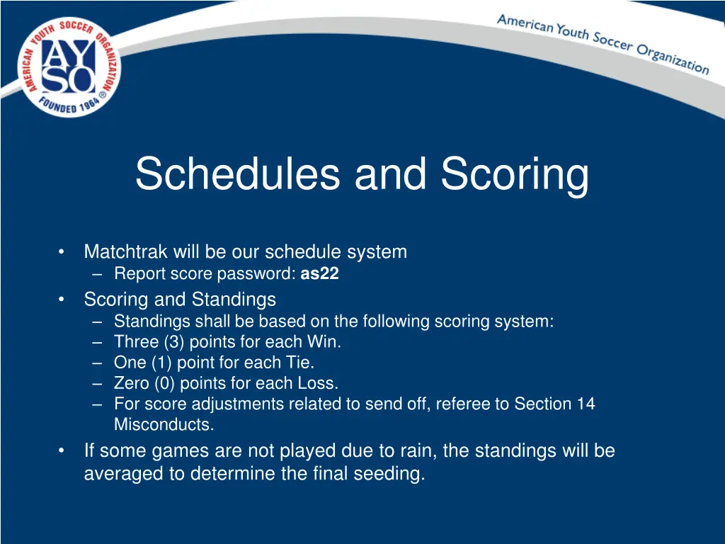 schedules and scoring