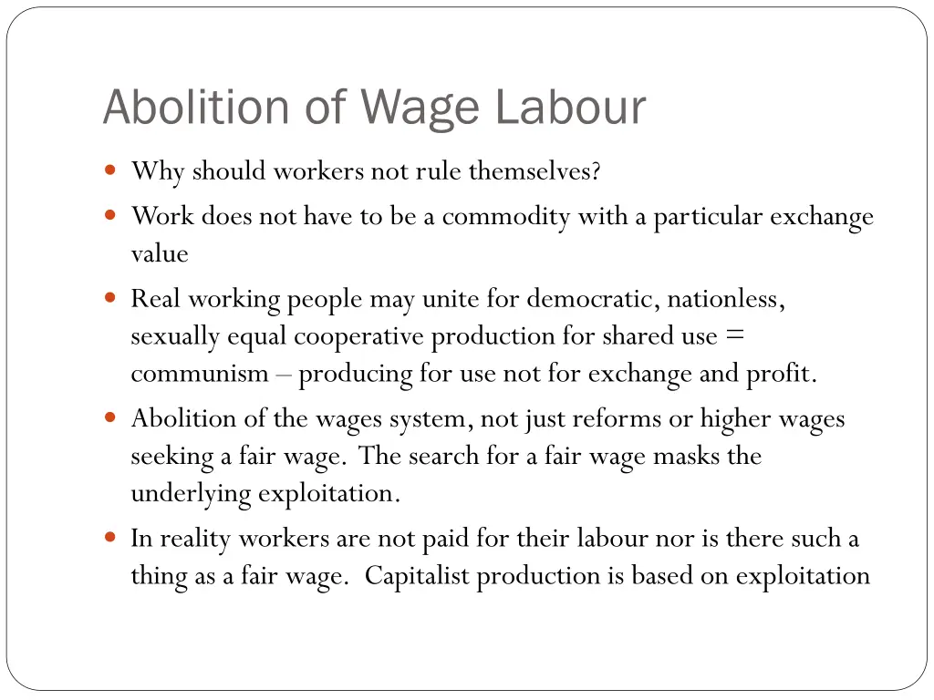 abolition of wage labour